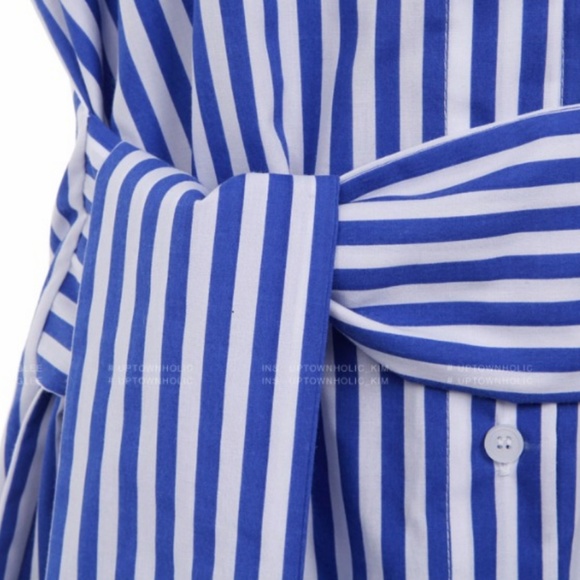 Hamptons Blue & White Striped Shirt Dress - Picture 8 of 8